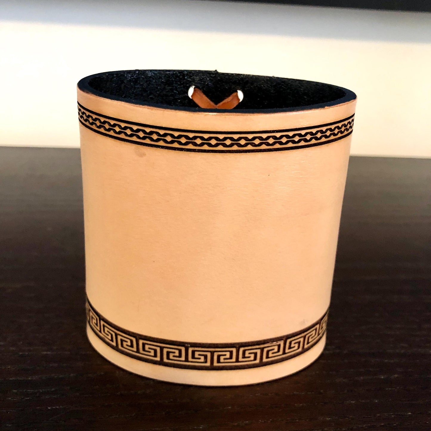 Handmade Leather Pencil and Pen Holder, Laser Etched