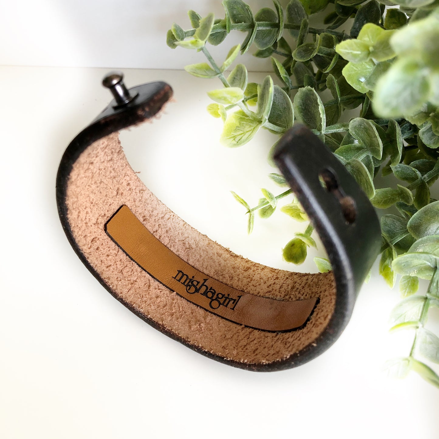 Handmade Genuine Leather Bracelet with Turquoise Beads