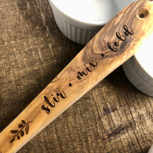 Wooden Spoon made from Olive Wood: Stir, Mix, Fold