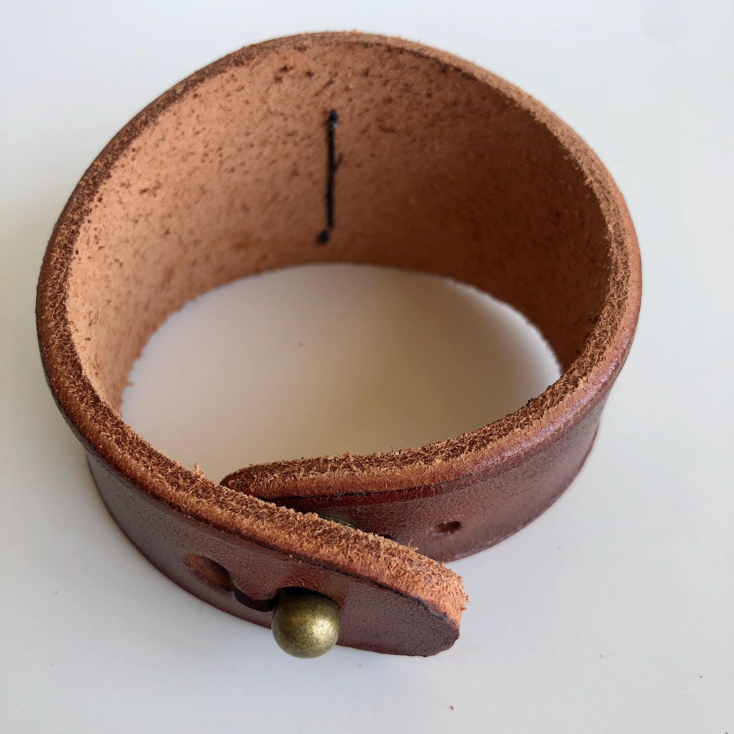 Brown Leather Bracelet with Turquoise Colored Howlite Bead