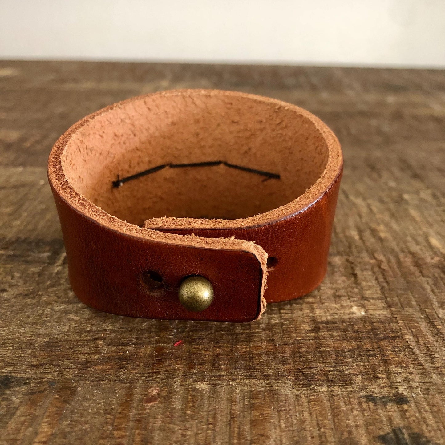 Brown Leather Bracelet with Turquoise Colored Beads