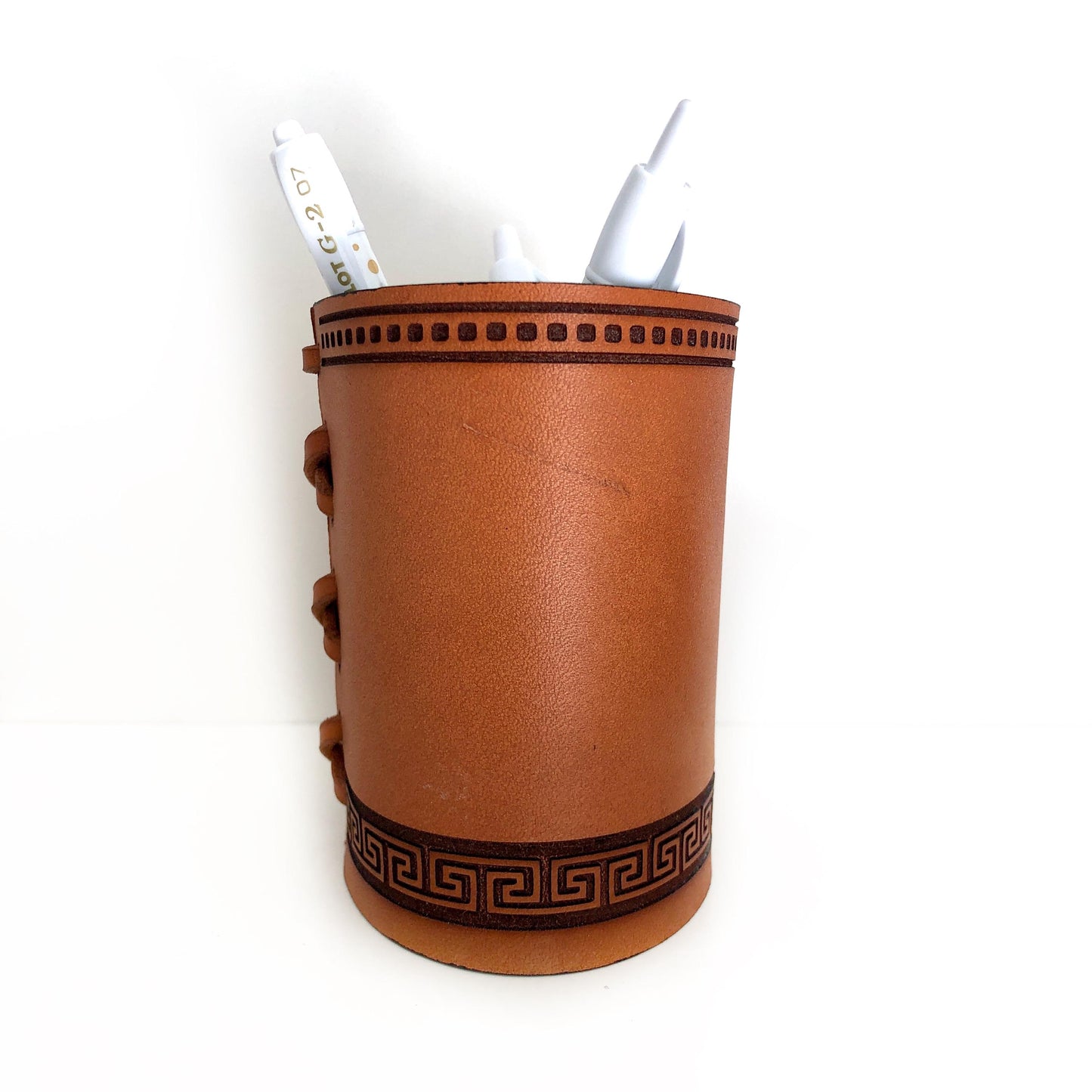 Handmade Leather Pencil and Pen Holder, Laser Etched