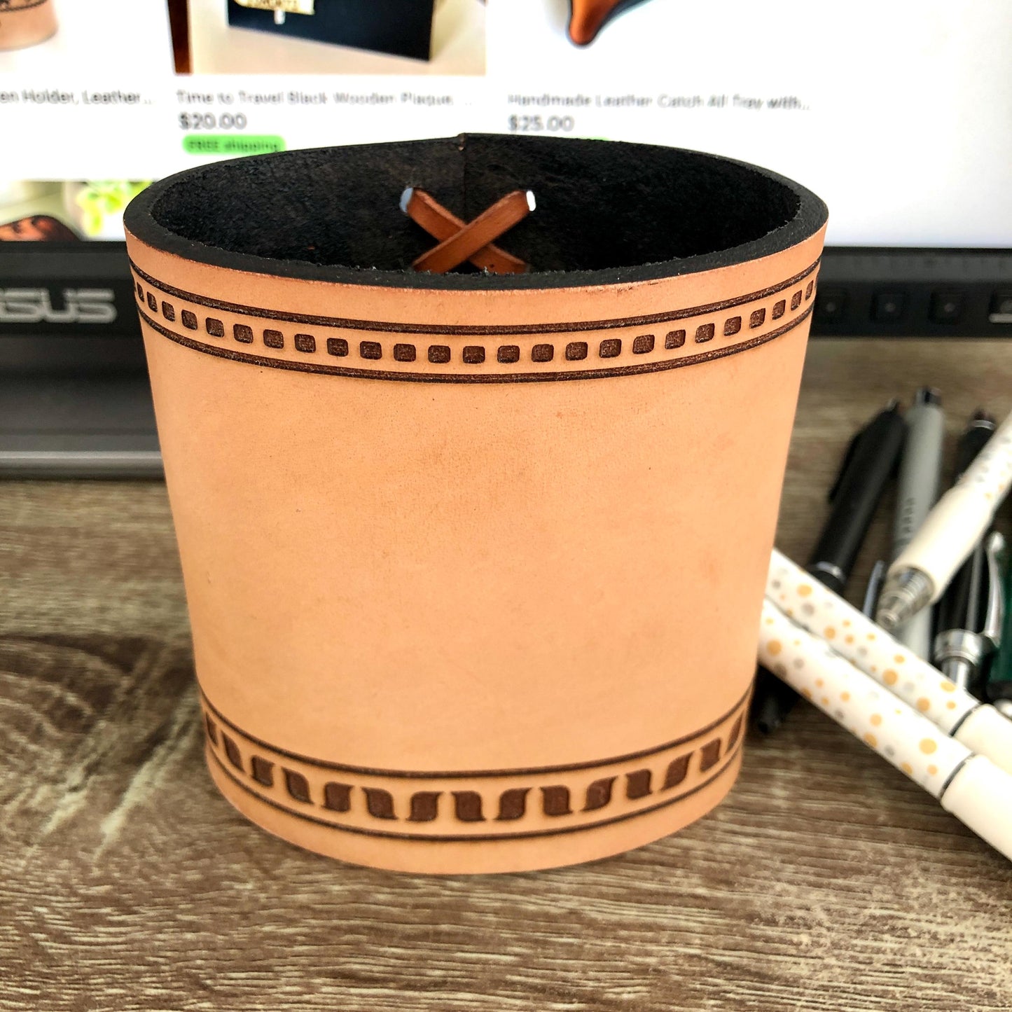 Handmade Leather Pencil and Pen Holder
