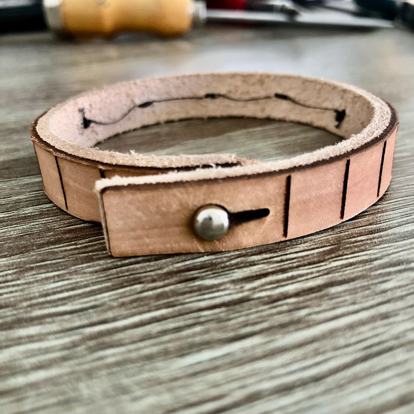 Thin Beaded Leather Bracelet for Women
