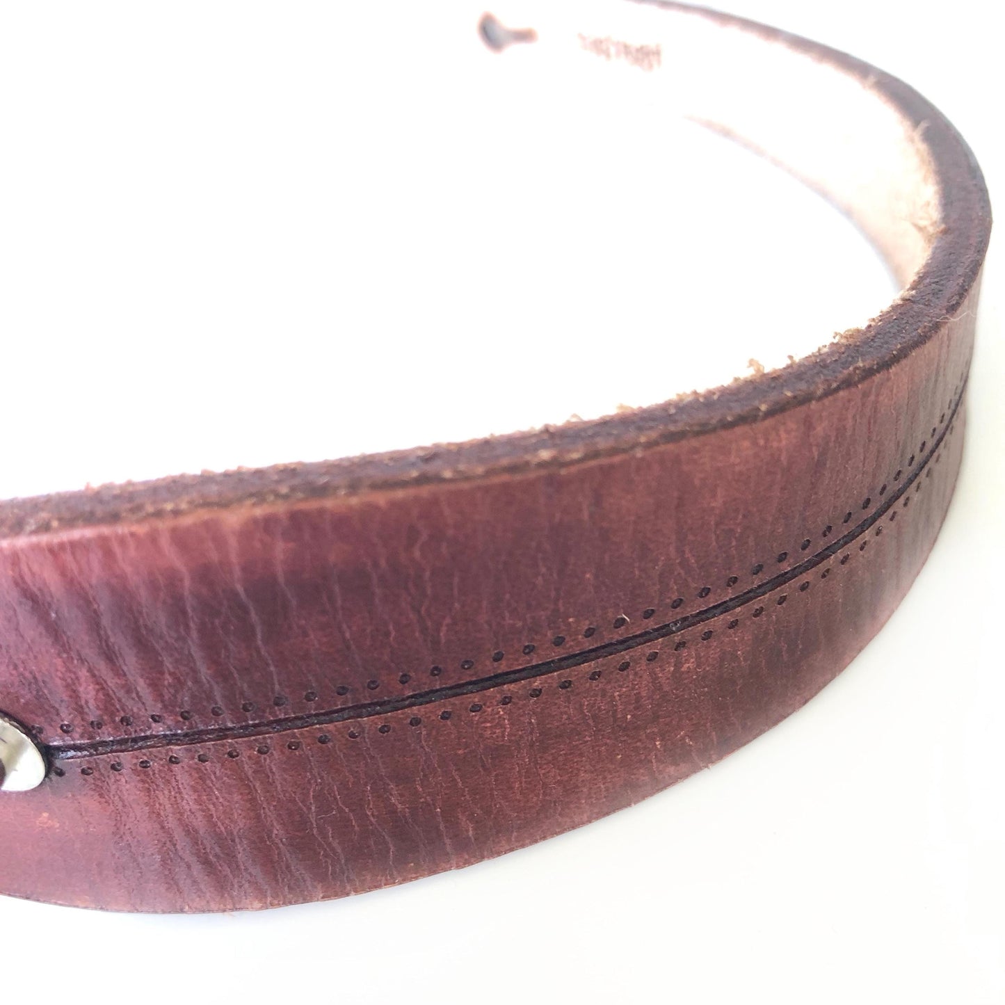 Classic Brown Leather Bracelet for Men Handmade from Rawhide Leather