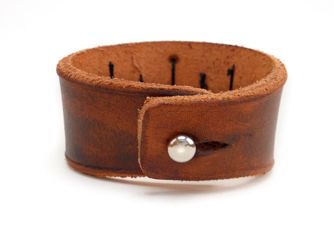 Handmade Beaded Leather Cuff Bracelet
