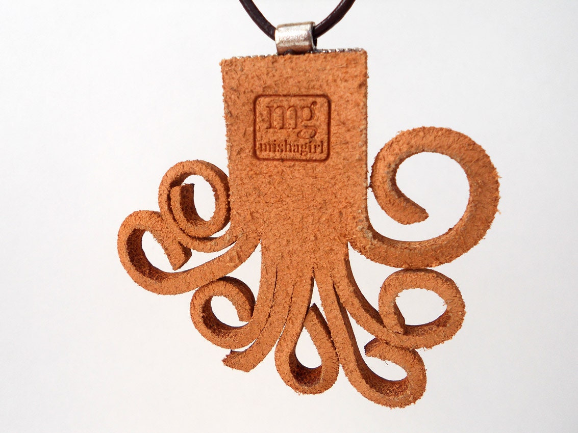 Women's Leather Fringe Octopus Necklace