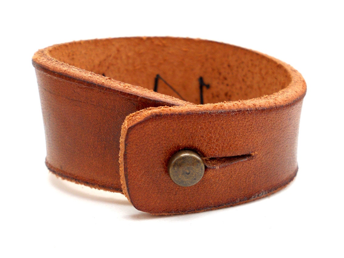 Brown Leather Bracelet Cuff with Teal Beads