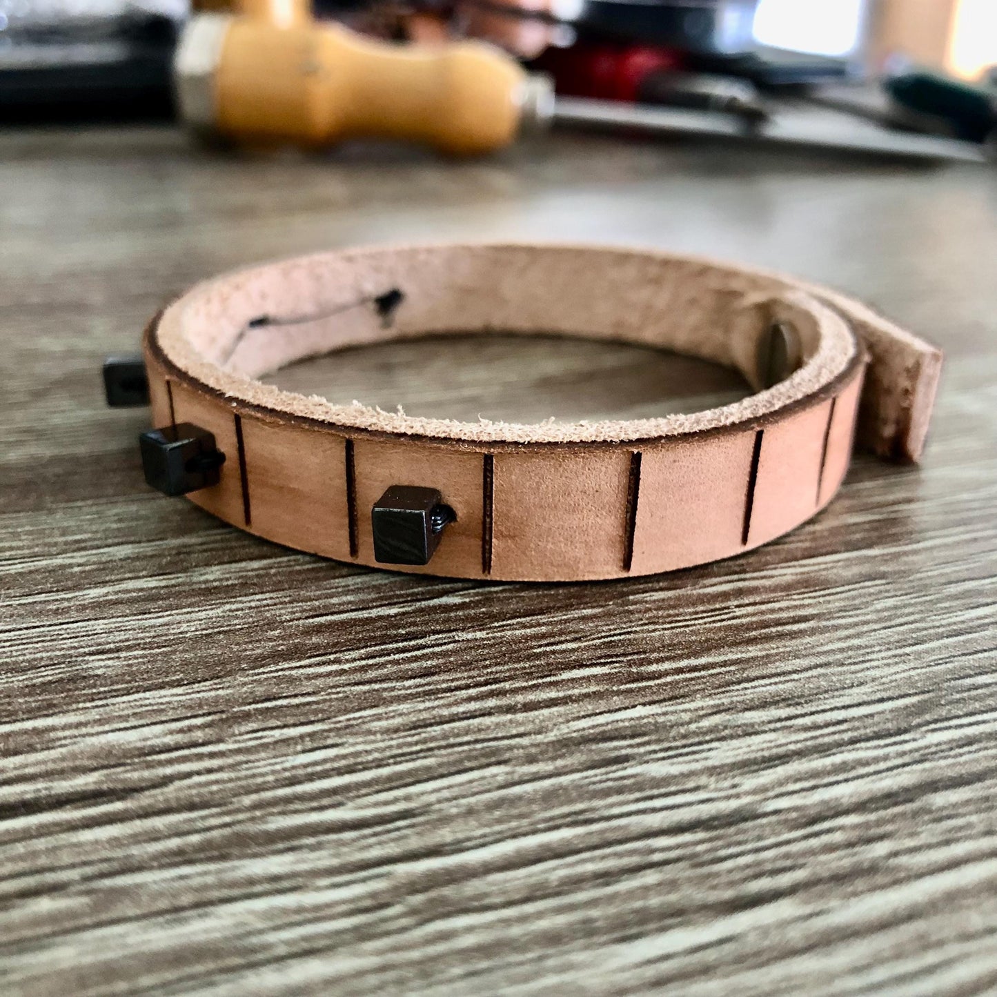 Thin Beaded Leather Bracelet for Women