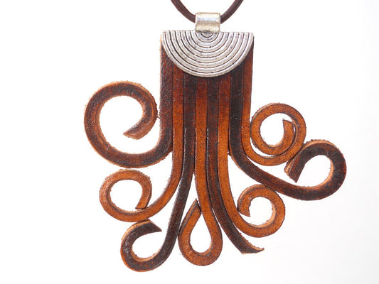 Women's Leather Fringe Octopus Necklace