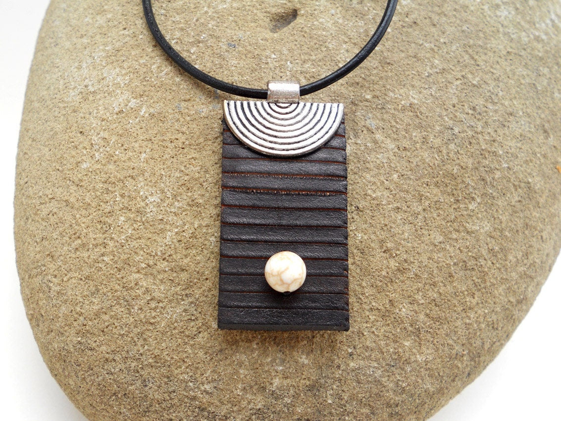 Zen Inspired Black Leather Necklace