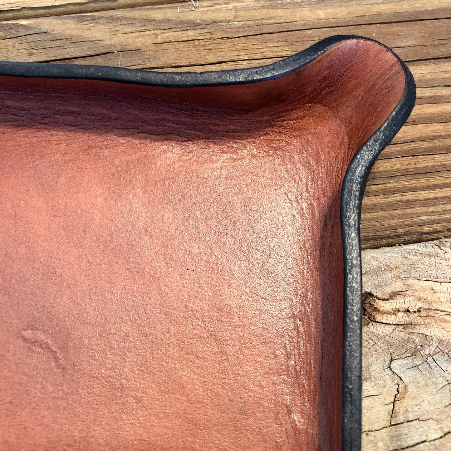 Handmade Square Leather Catch All Tray