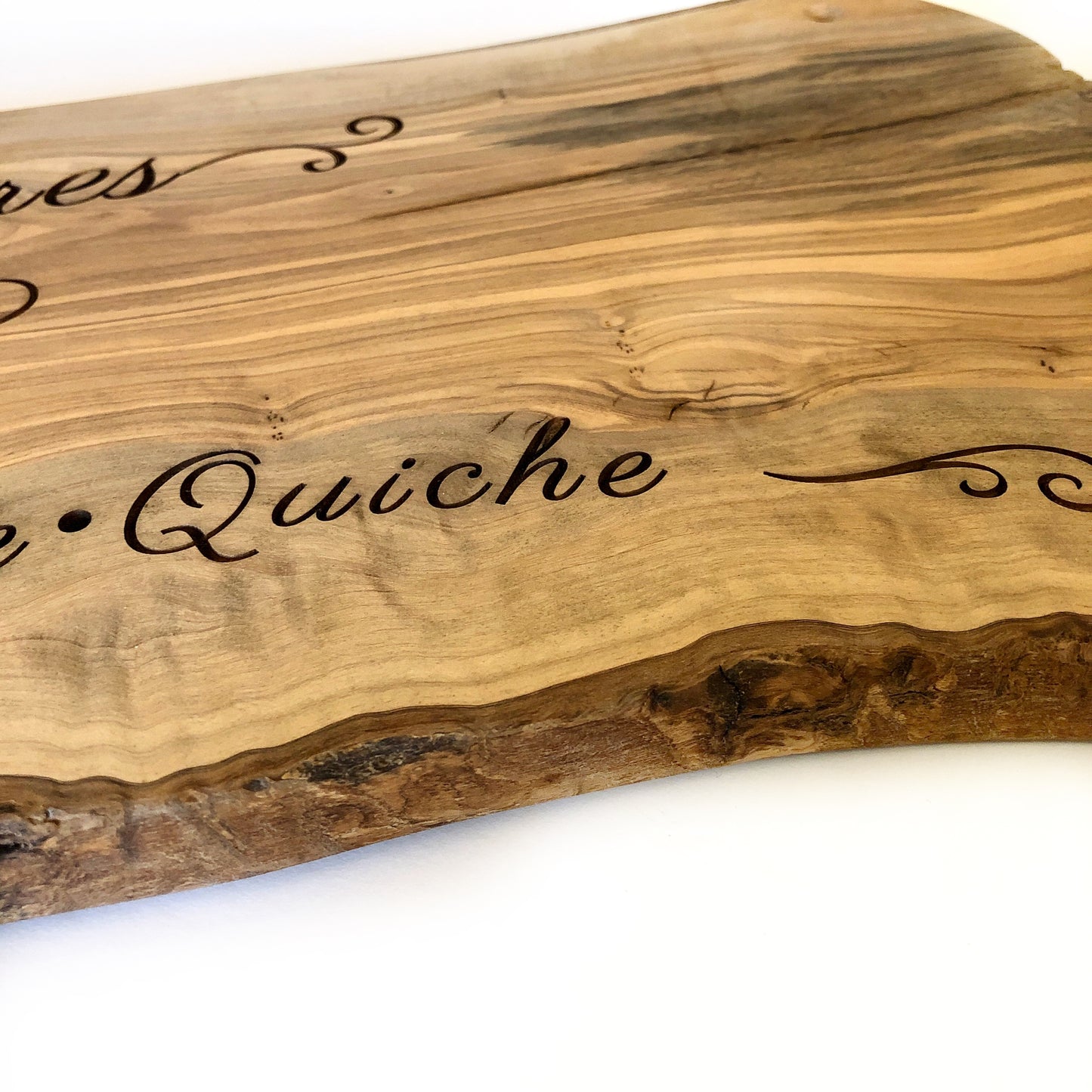 Olive Wood Serving Board: Hors d'oeuvres Laser Etched Appetizer Board