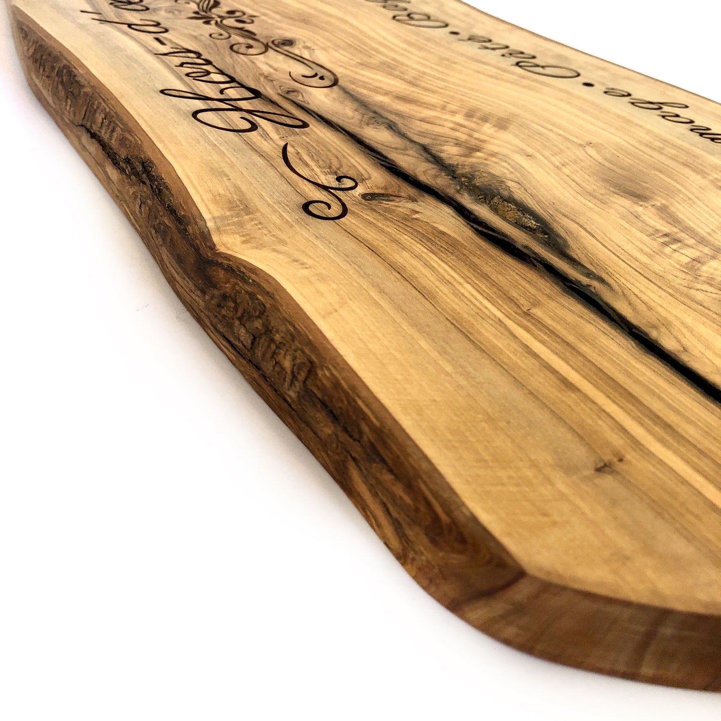 Olive Wood Serving Board: Hors d'oeuvres Laser Etched Appetizer Board