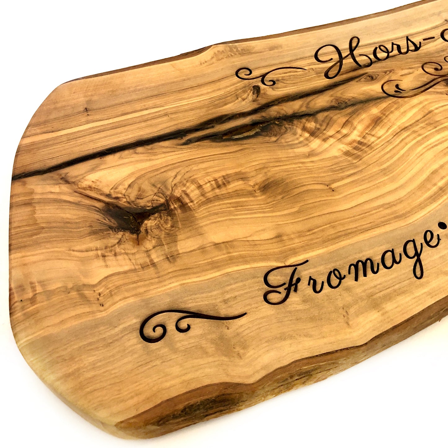 Olive Wood Serving Board: Hors d'oeuvres Laser Etched Appetizer Board