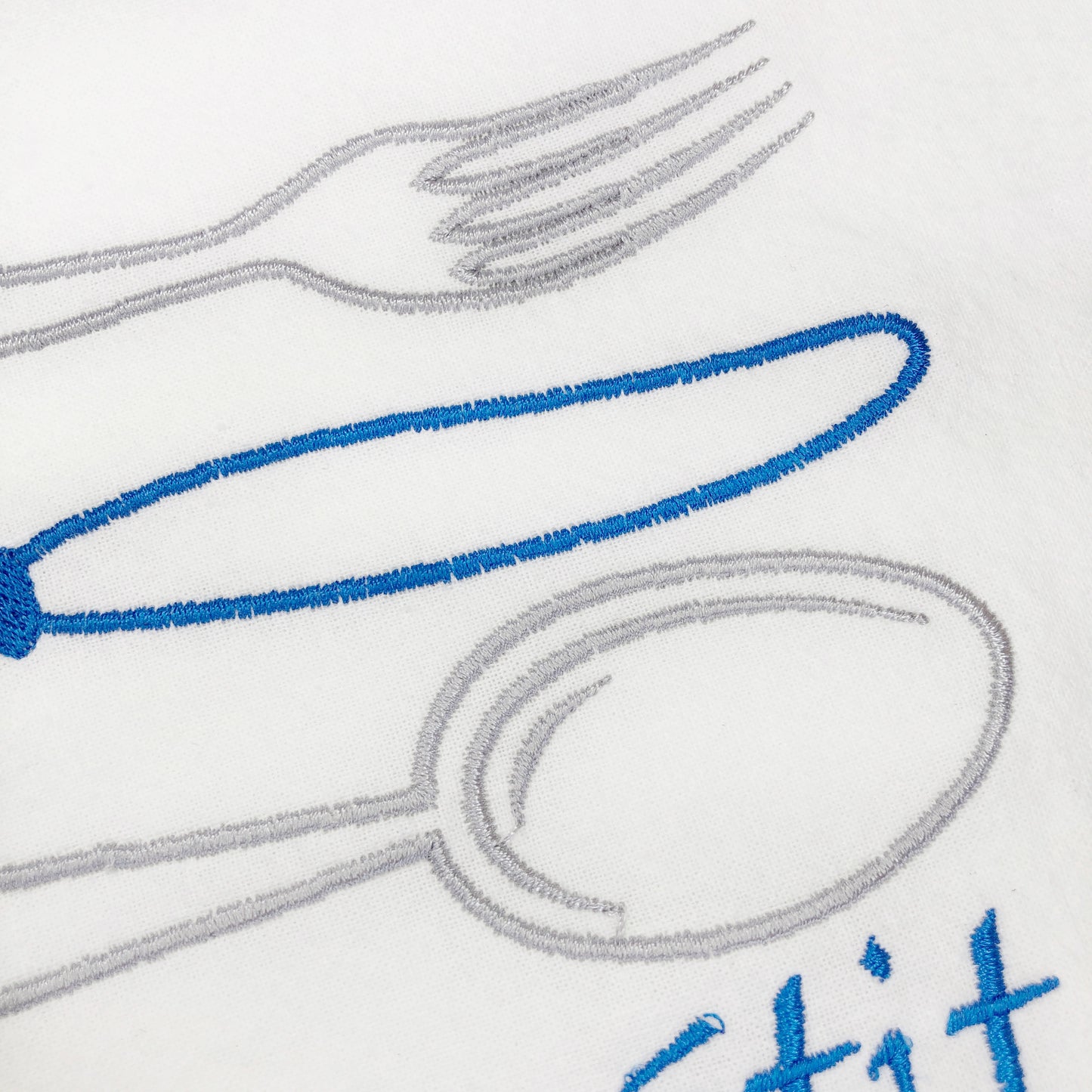 100% Organic Embroidered Cotton Dishtowel, Bon Appétit