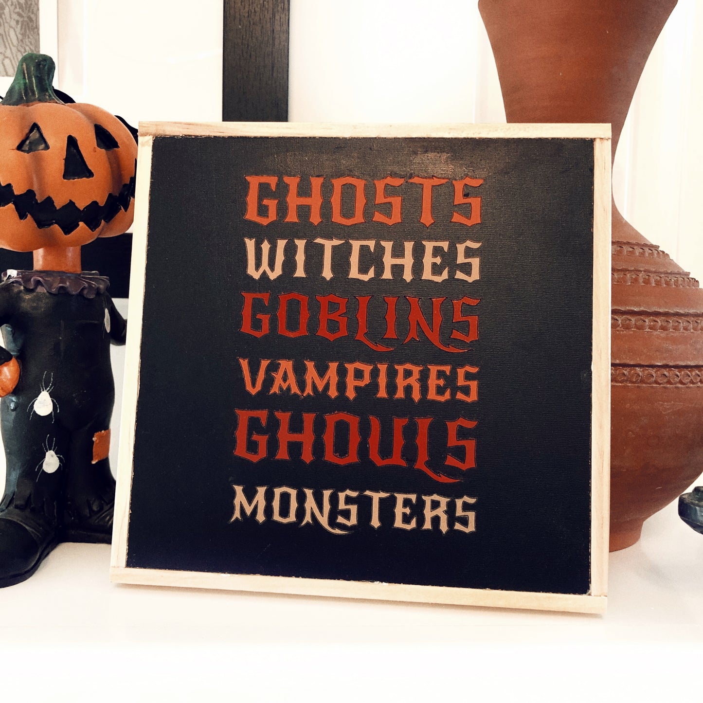 Halloween Decorative Hanging Wall Art: Ghosts, Witches, Goblins, Vampires, Ghouls, Monsters Decorative Sign