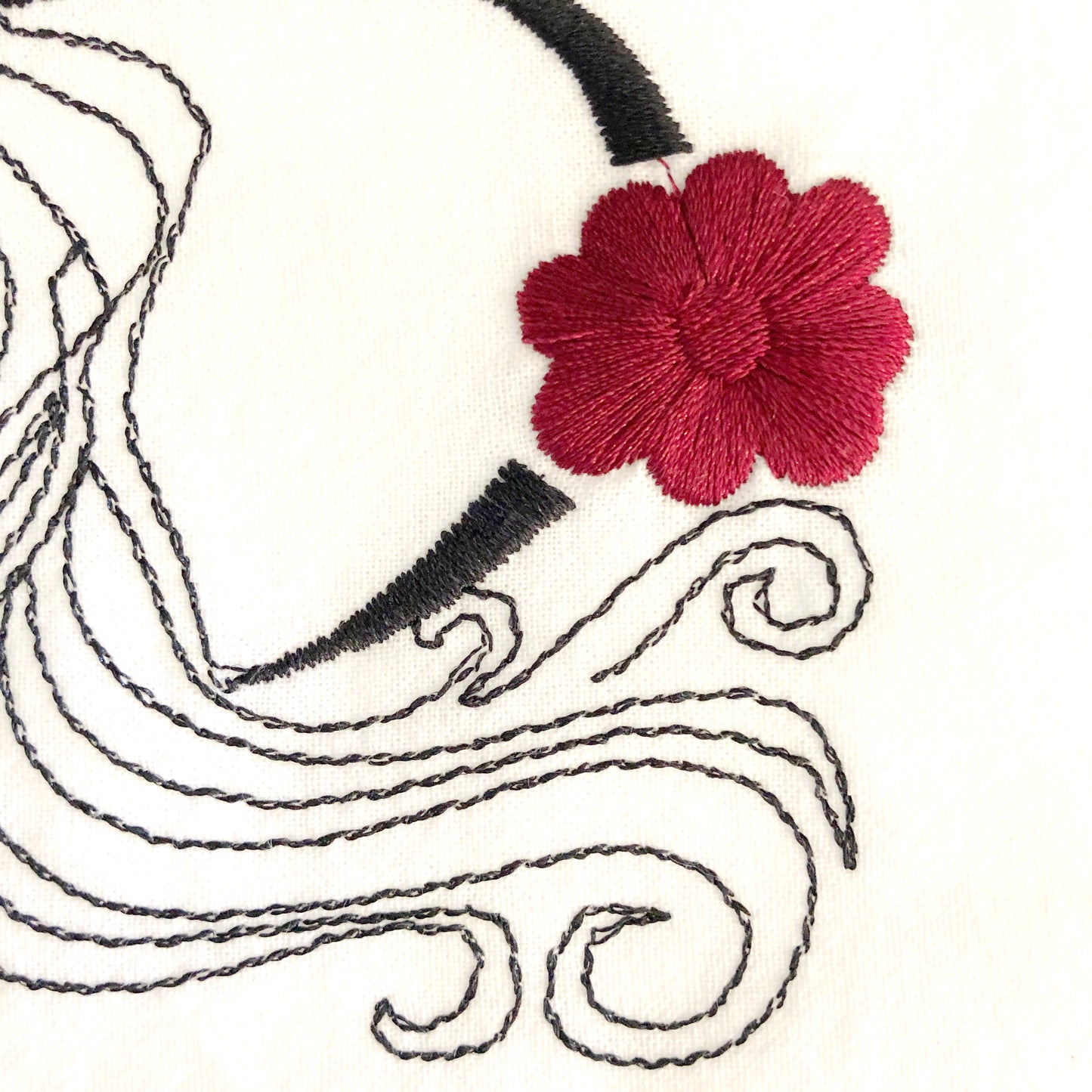 100% Organic Cotton Embroidered Dishtowel, Beautiful Lady