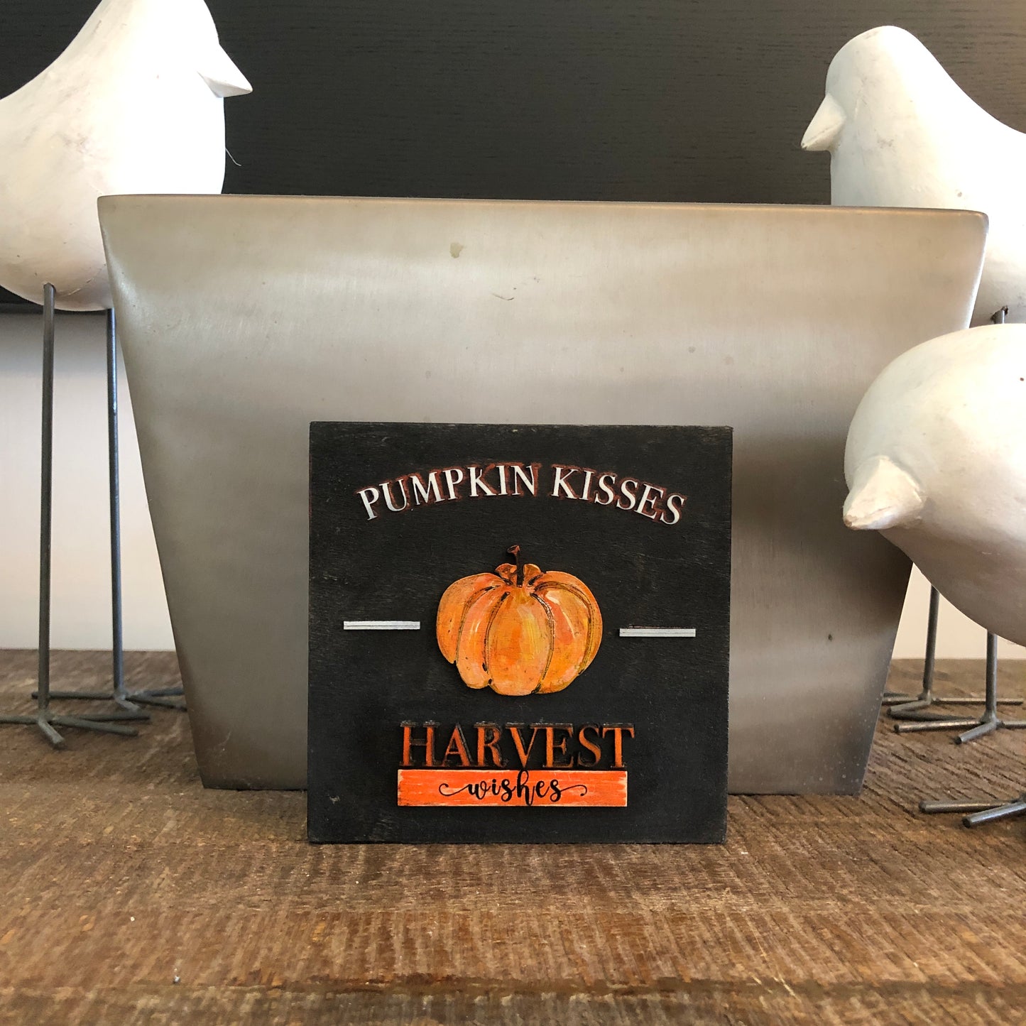 Pumpkin Kisses, Harvest Wishes: Handmade Wall Art