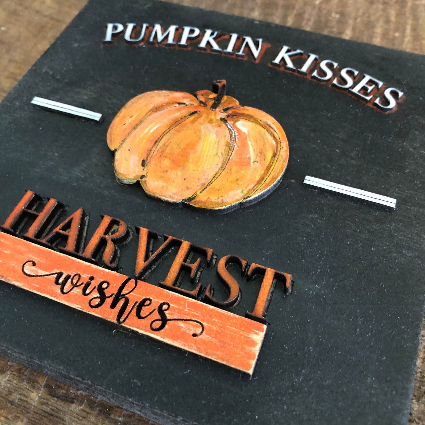 Pumpkin Kisses, Harvest Wishes: Handmade Wall Art