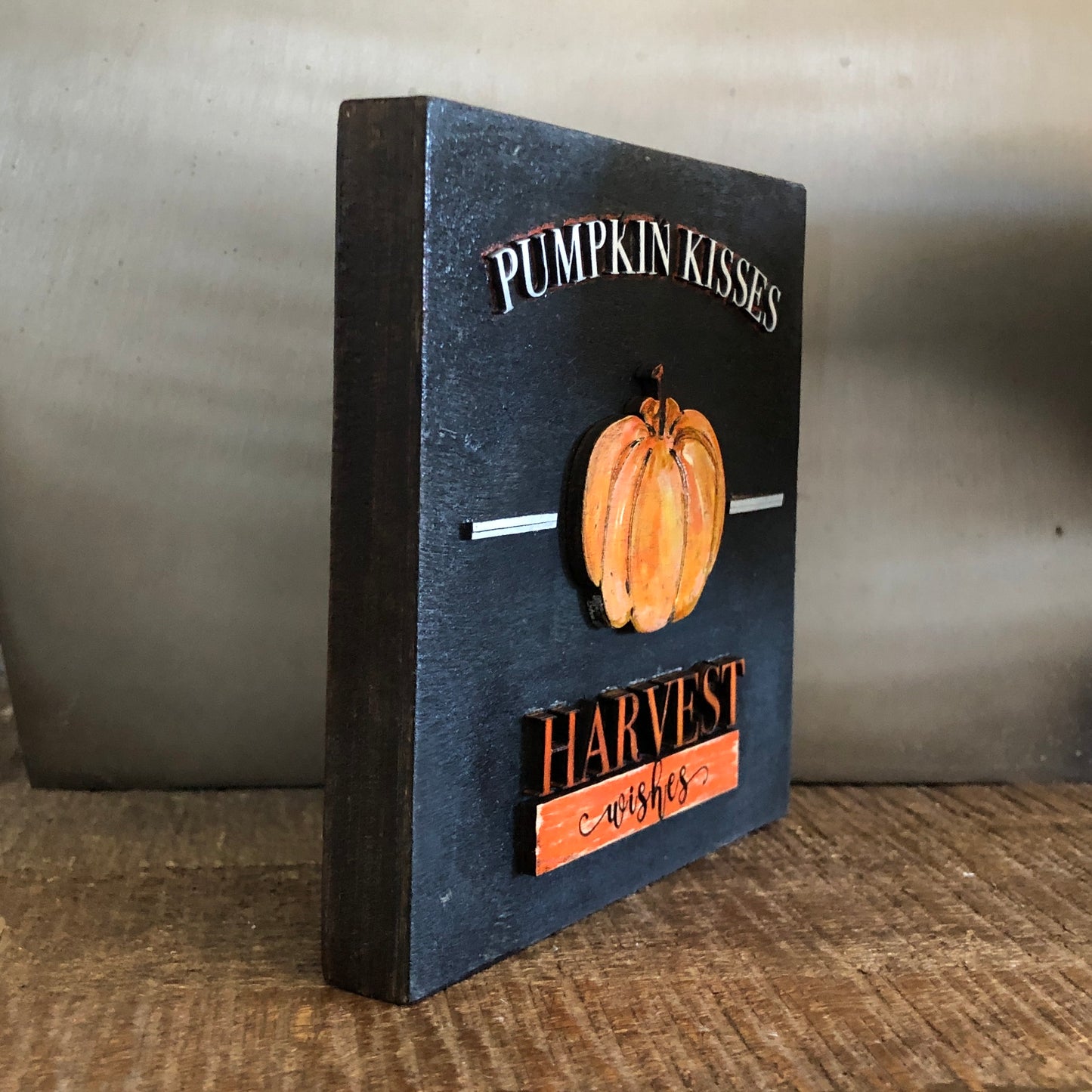 Pumpkin Kisses, Harvest Wishes: Handmade Wall Art