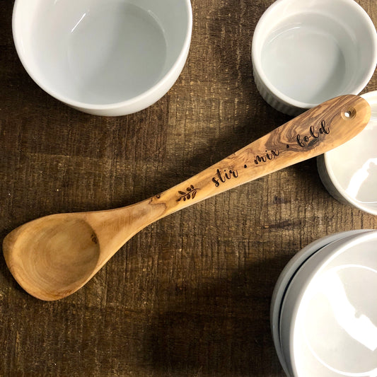 Wooden Spoon made from Olive Wood: Stir, Mix, Fold