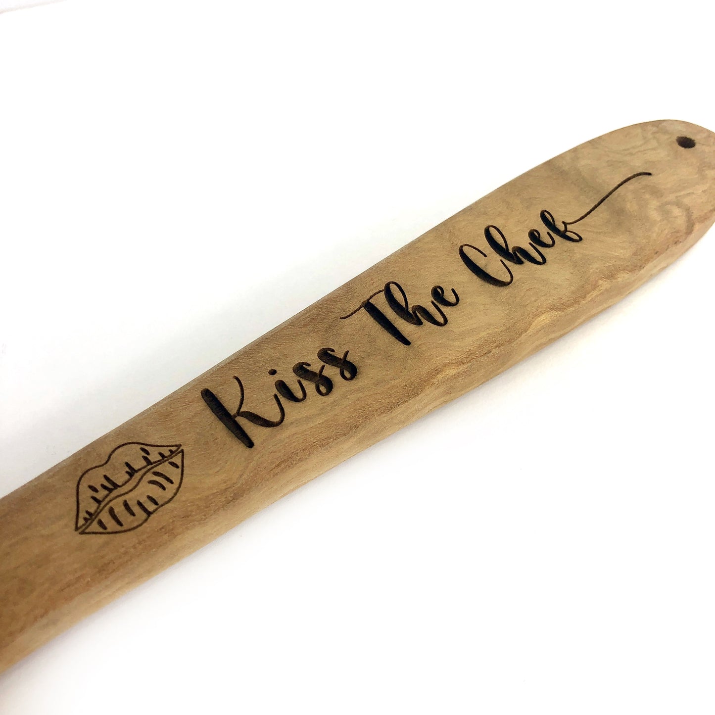 Wooden Spoon made from Olive Wood: Kiss the Chef