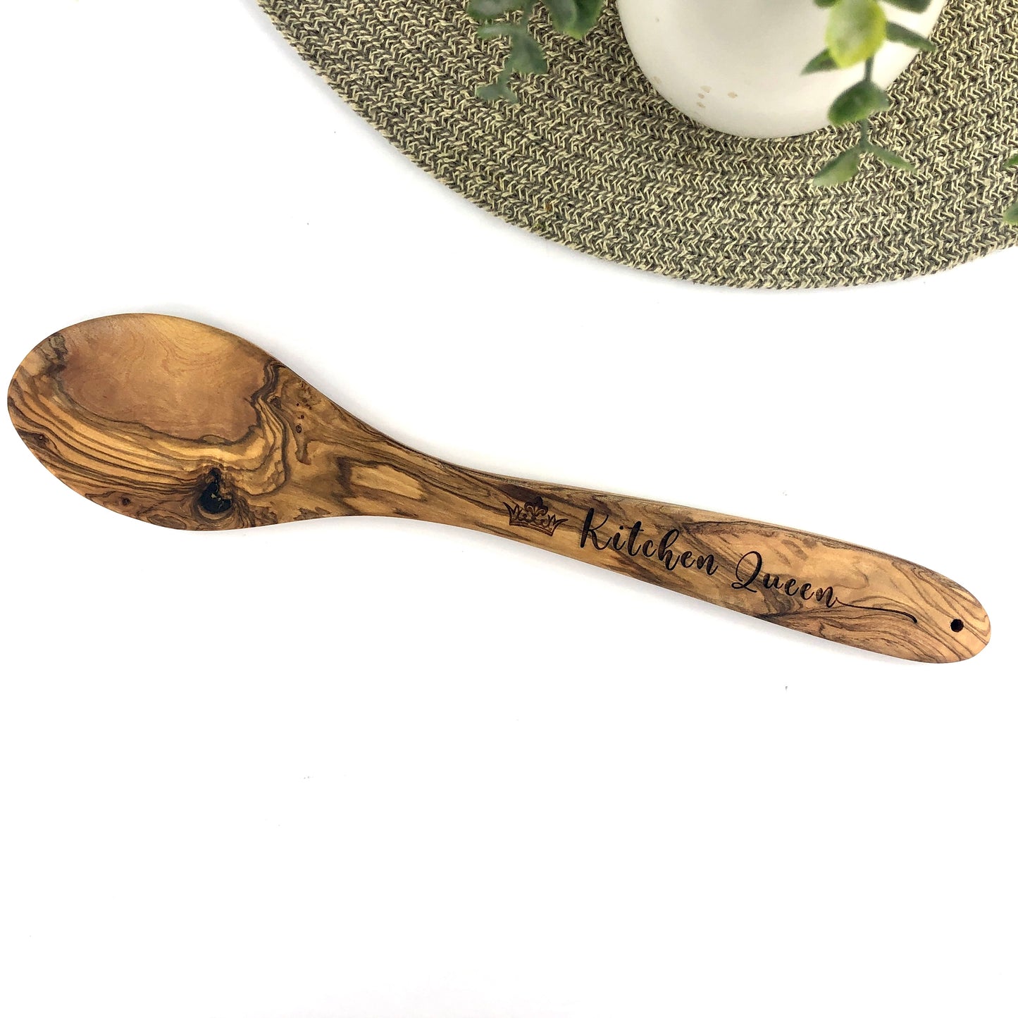 Wooden Spoon made from Olive Wood: Kitchen Queen