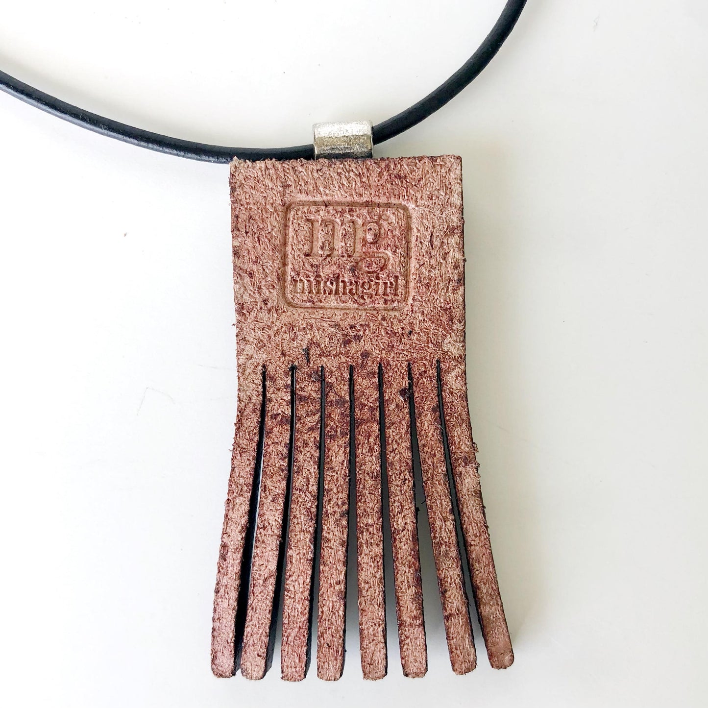 Black Leather Fringe Necklace