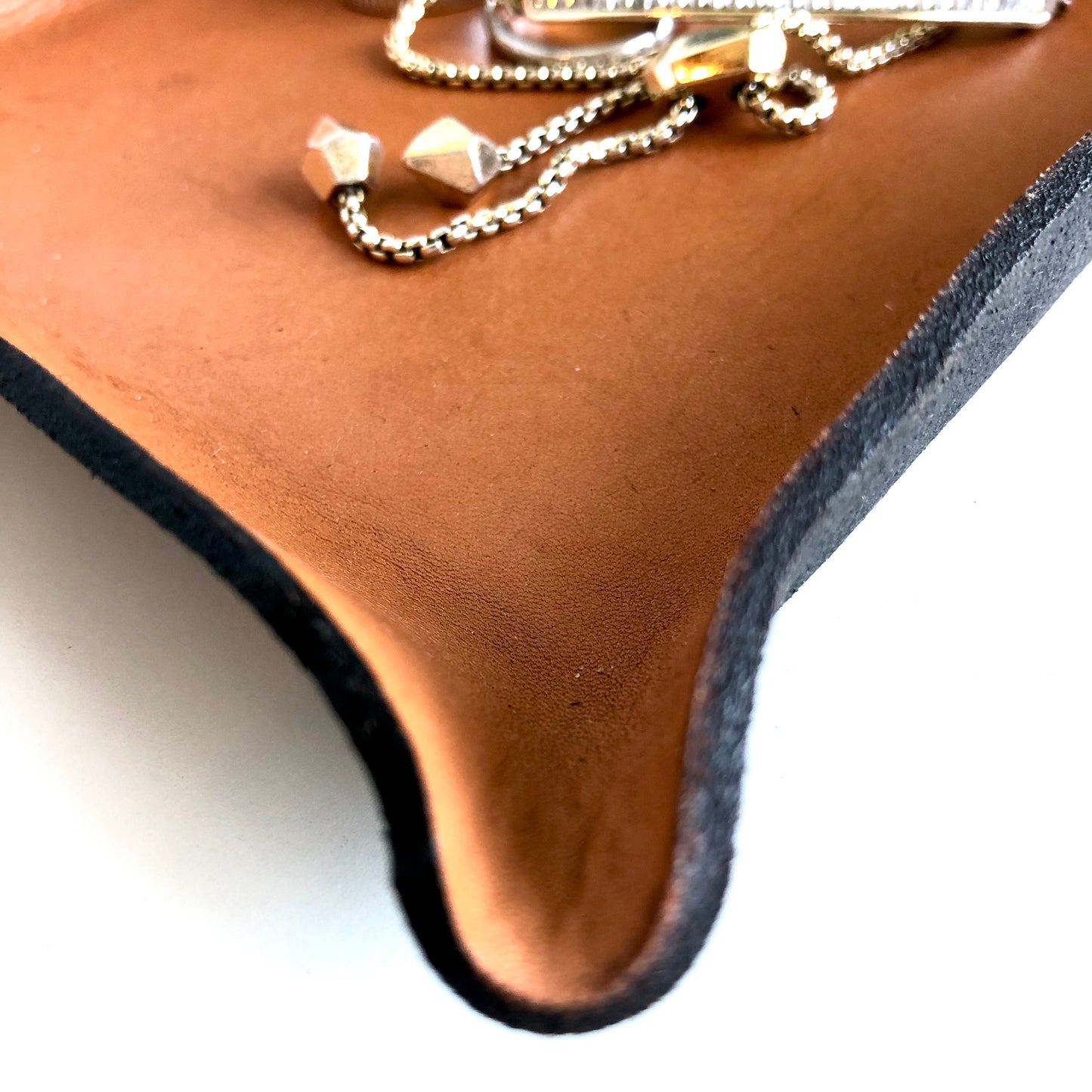 Handmade Small Square Leather Catch All Tray