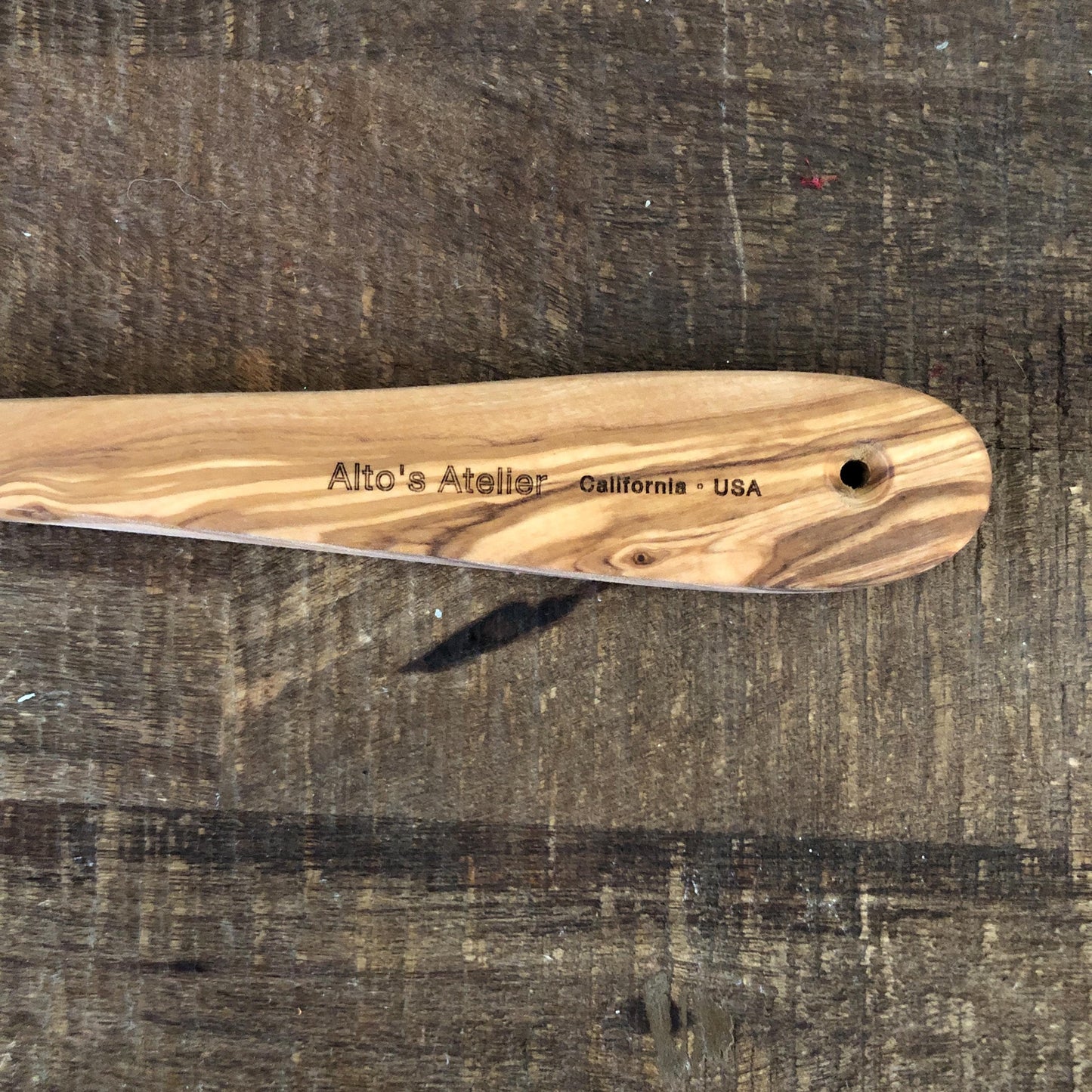 Wooden Spoon, Olive Wood Engraved with Bon Appétit