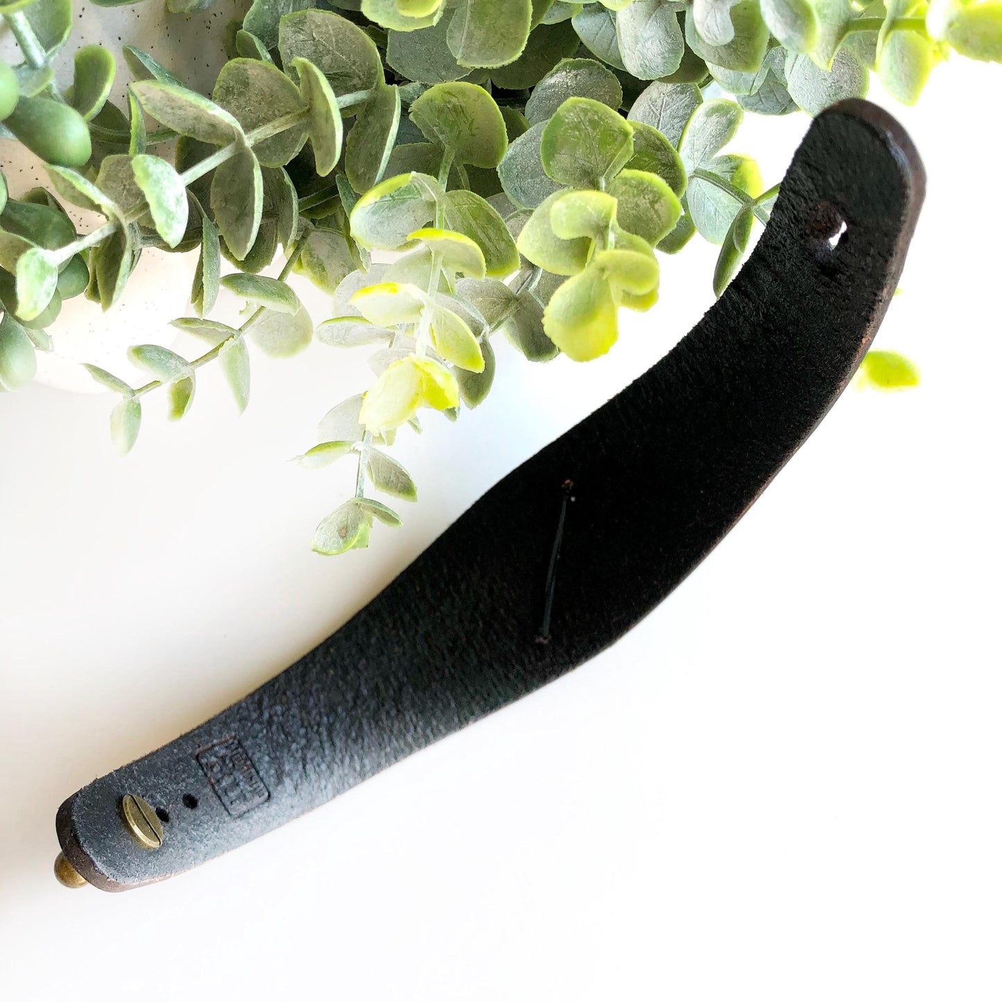 Brown Leather Bracelet with Jade Stone Bead