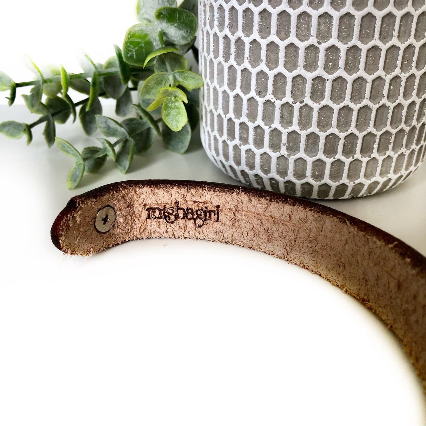 Classic Brown Leather Bracelet for Men Handmade from Rawhide Leather