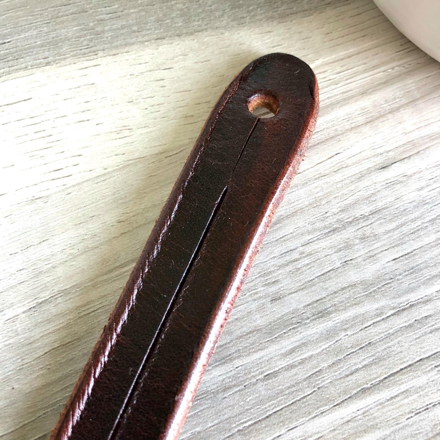 Dark Brown Leather Bracelet for Men Handmade from Rawhide Leather