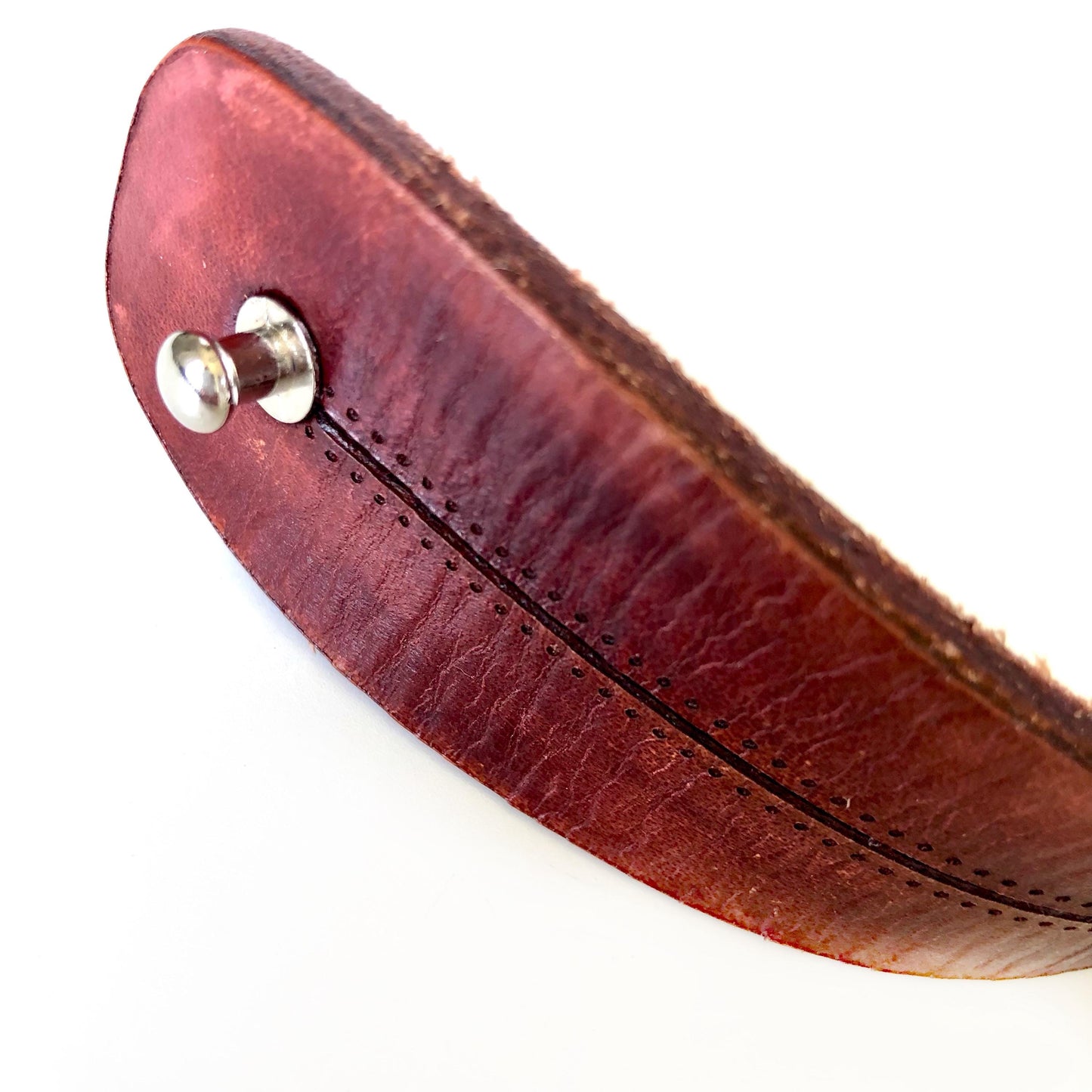 Classic Brown Leather Bracelet for Men Handmade from Rawhide Leather
