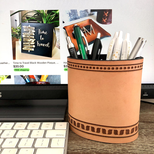 Handmade Leather Pencil and Pen Holder