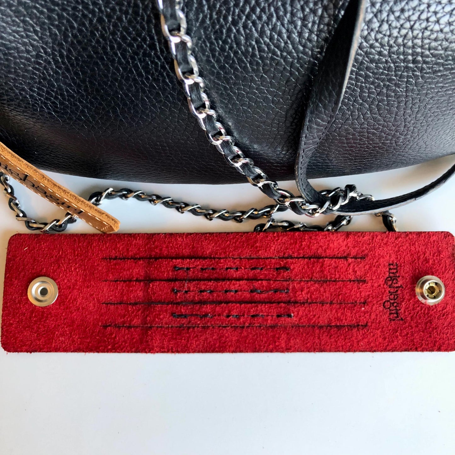 Women's Sexy Red Leather Slit Cuff