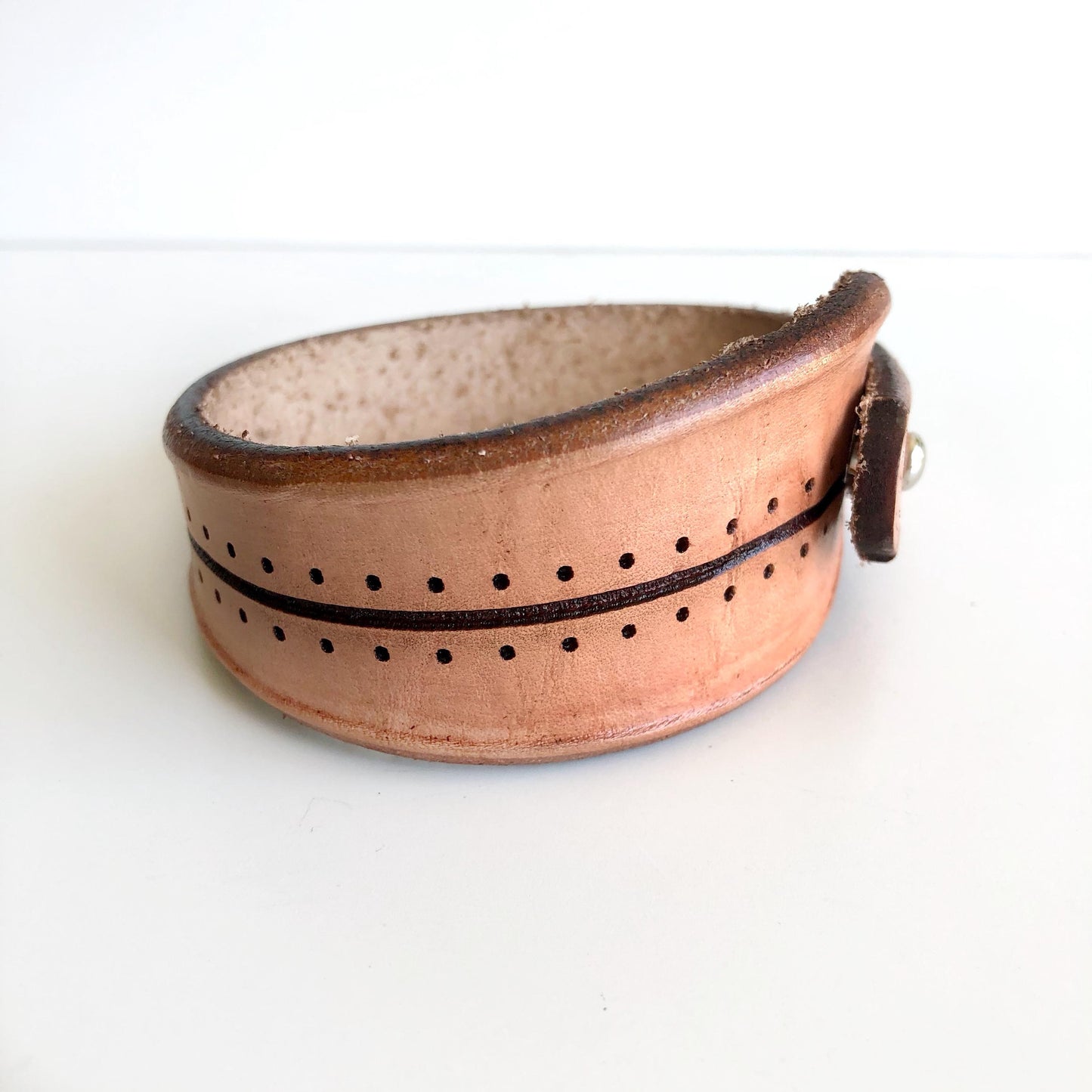 Natural Leather Bracelet for Men Handmade from Rawhide Leather