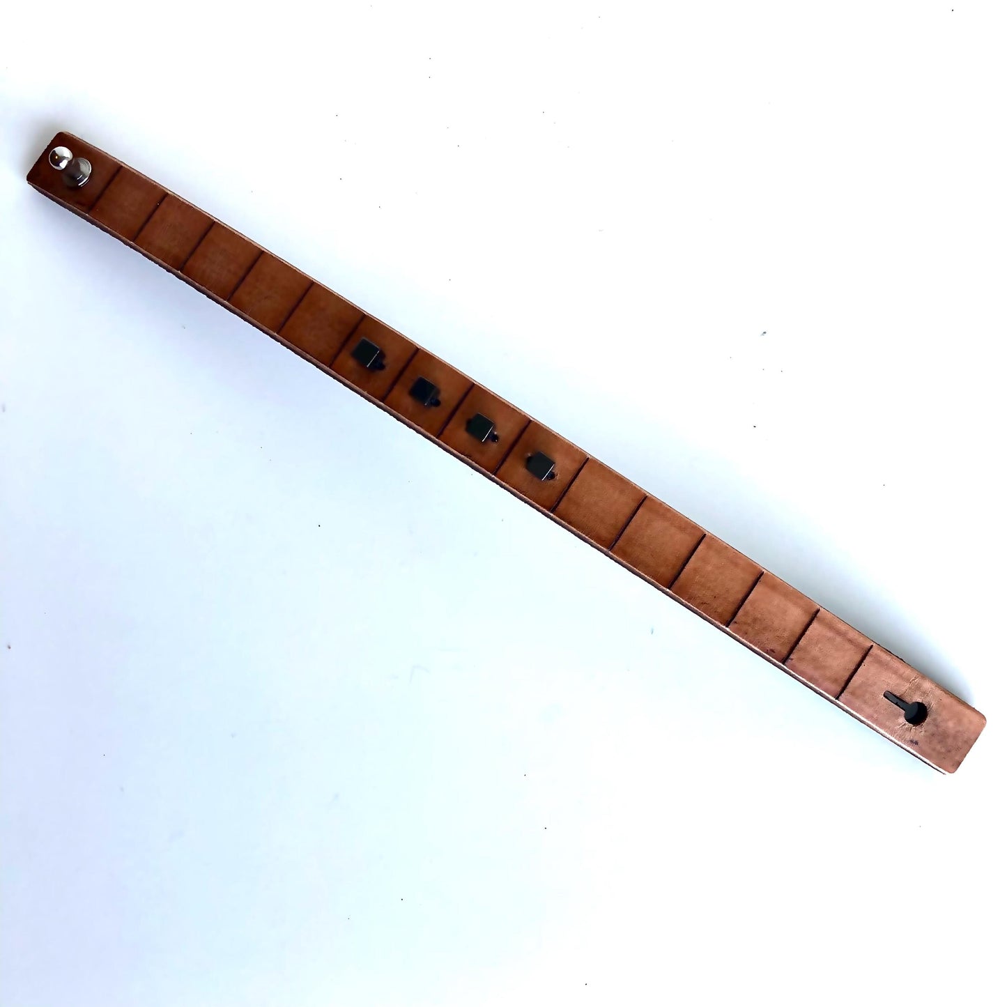 Thin Beaded Brown Leather Bracelet
