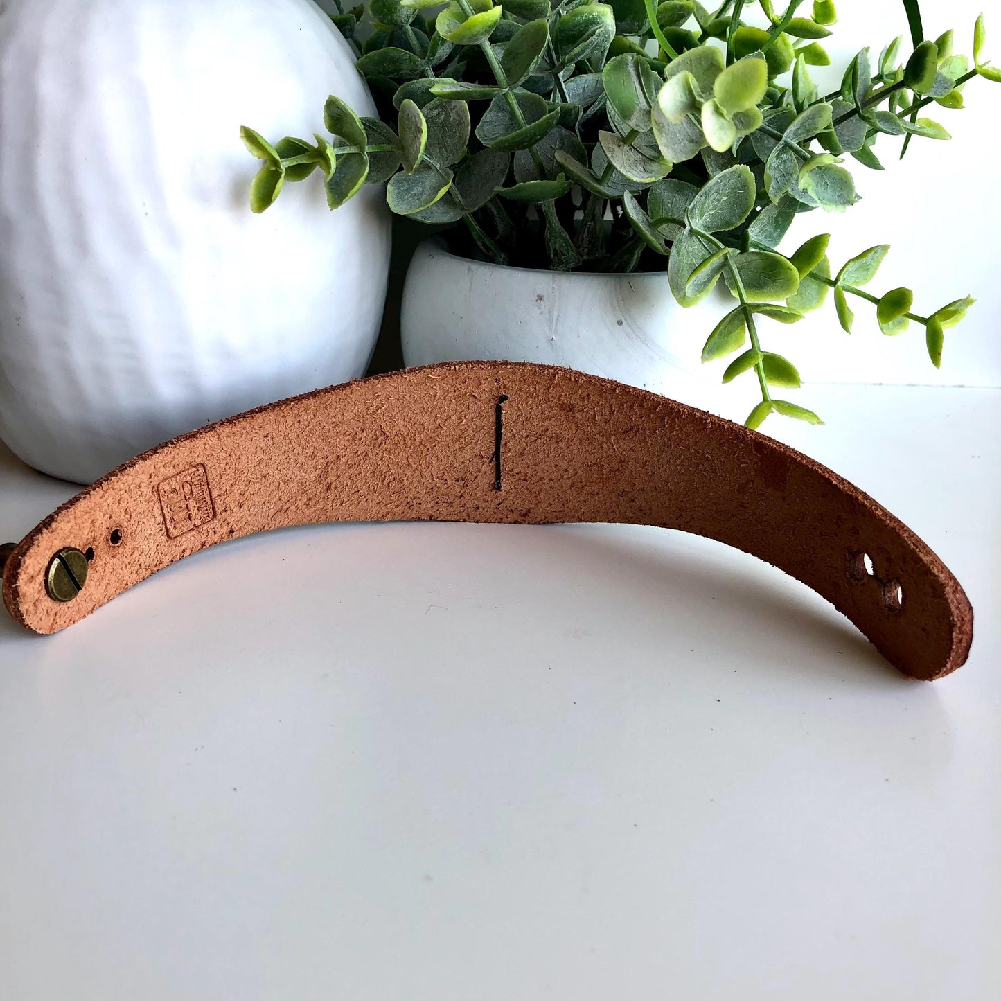 Brown Leather Bracelet with Turquoise Colored Howlite Bead